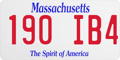 MA license plate 190IB4
