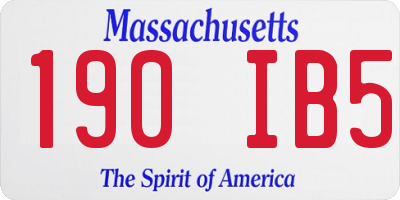 MA license plate 190IB5