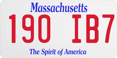 MA license plate 190IB7