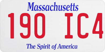 MA license plate 190IC4
