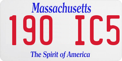 MA license plate 190IC5