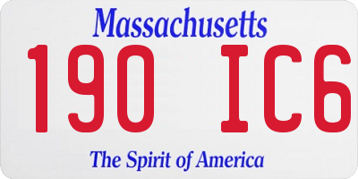 MA license plate 190IC6