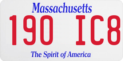 MA license plate 190IC8