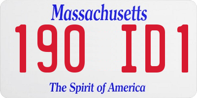 MA license plate 190ID1
