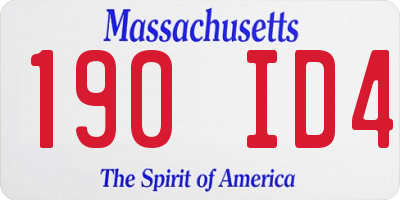 MA license plate 190ID4