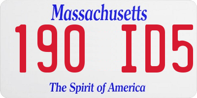 MA license plate 190ID5