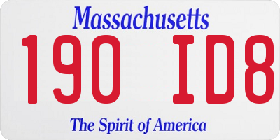 MA license plate 190ID8