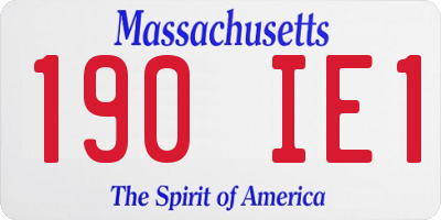 MA license plate 190IE1