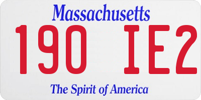 MA license plate 190IE2