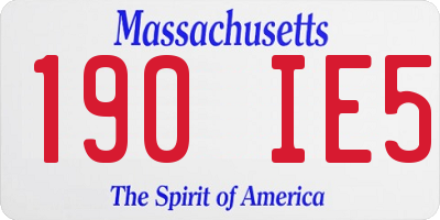 MA license plate 190IE5