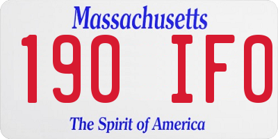 MA license plate 190IF0