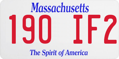 MA license plate 190IF2