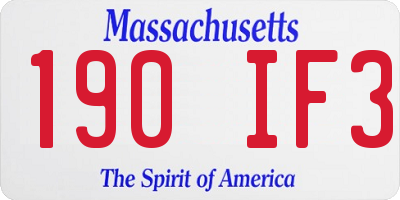 MA license plate 190IF3