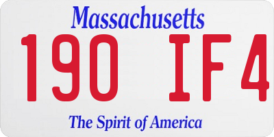 MA license plate 190IF4