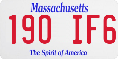 MA license plate 190IF6