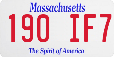 MA license plate 190IF7