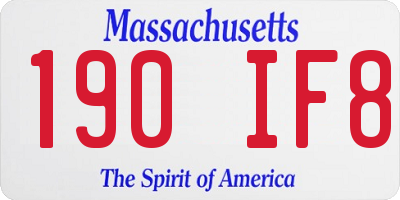 MA license plate 190IF8
