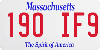 MA license plate 190IF9