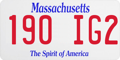 MA license plate 190IG2