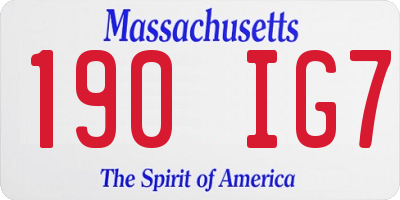 MA license plate 190IG7