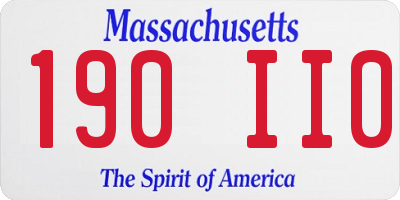 MA license plate 190II0