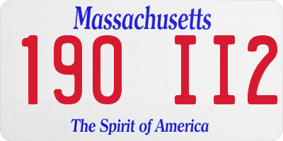 MA license plate 190II2
