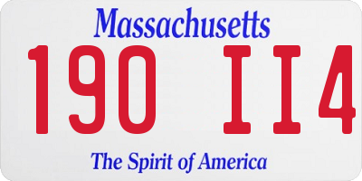 MA license plate 190II4