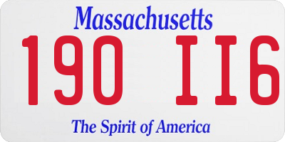 MA license plate 190II6