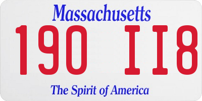 MA license plate 190II8