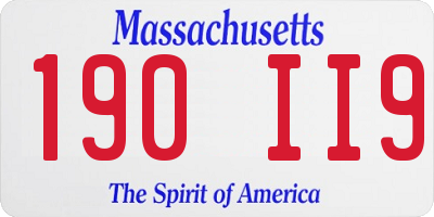 MA license plate 190II9