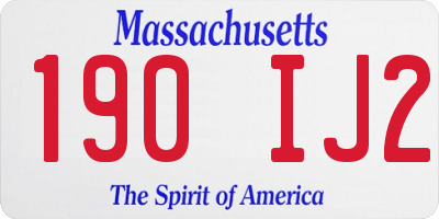 MA license plate 190IJ2