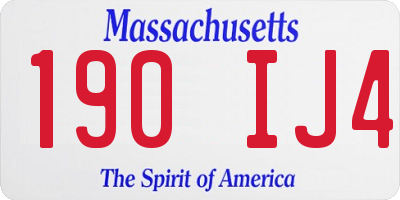 MA license plate 190IJ4