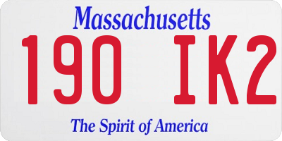 MA license plate 190IK2