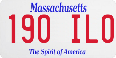 MA license plate 190IL0
