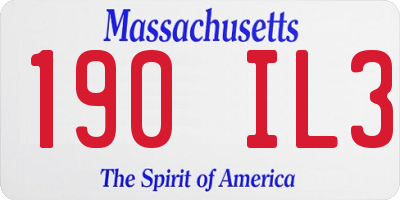 MA license plate 190IL3