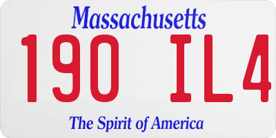 MA license plate 190IL4