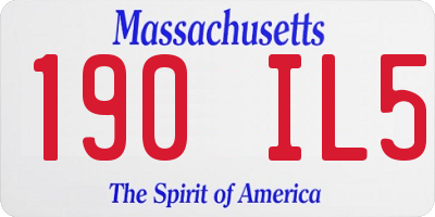 MA license plate 190IL5