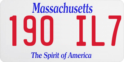 MA license plate 190IL7