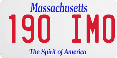 MA license plate 190IM0