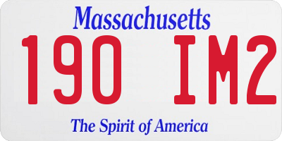 MA license plate 190IM2
