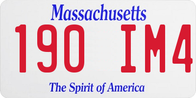 MA license plate 190IM4
