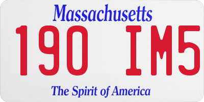 MA license plate 190IM5
