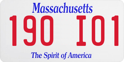MA license plate 190IO1