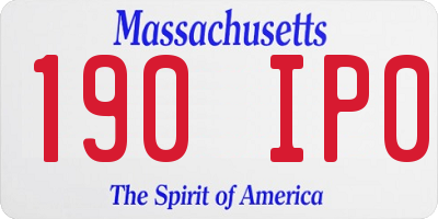 MA license plate 190IP0