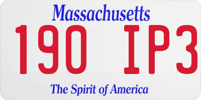 MA license plate 190IP3