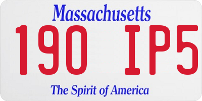 MA license plate 190IP5