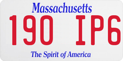 MA license plate 190IP6