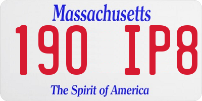 MA license plate 190IP8