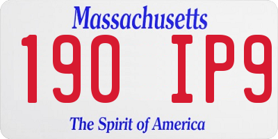 MA license plate 190IP9