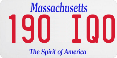 MA license plate 190IQ0